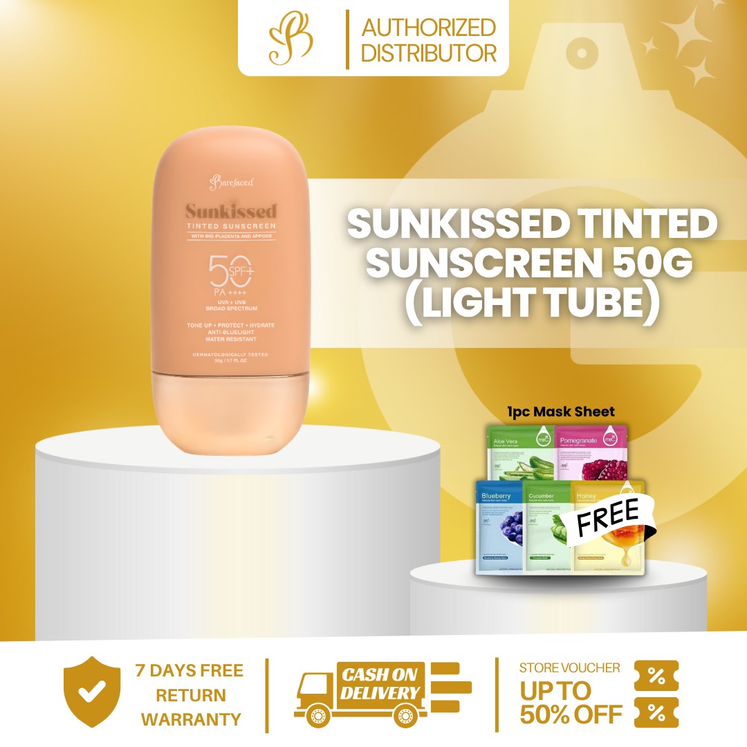 BAREFACED SUNKISSED TINTED SUNSCREEN (LIGHT) 50g TUBE